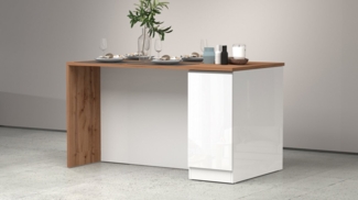 KOCHSTATION Kücheninsel Sole,Kochinsel,Küchenarbeitsblock,Inselküche,Arbeitsinsel, Breite 160 cm mit 2 Türen,4 Fächer, Arbeitsplatte, Aluminiumgriff