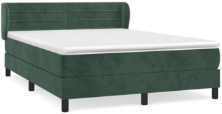 vidaXL Boxspringbett mit Matratze Dunkelgrün 140x200 cm Samt 3127556