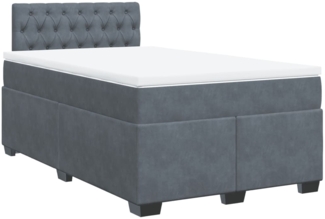 vidaXL Boxspringbett mit Matratze Dunkelgrau 120x200 cm Samt 3286289