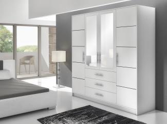 Beautysofa Kleiderschrank Kleiderschrank mit 4 türen BALI D4 Garderobenschrank mit Spiegel