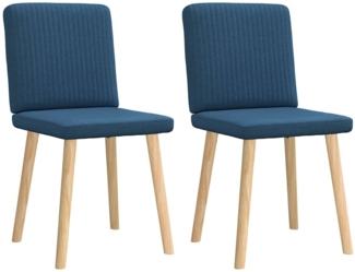 vidaXL Esszimmerstühle 2 Stk. Blau Stoff 4101205