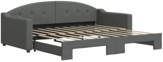 vidaXL Tagesbett Ausziehbar Dunkelgrau 90x190 cm Stoff 3197541