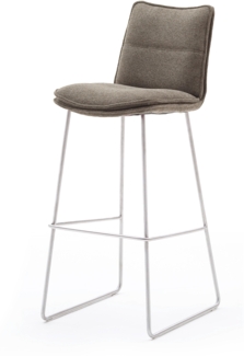 2er Set Barhocker Hampton - Cappuccino / Edelstahl