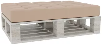 Gutekissen® Palettenkissen Gesteppte Kissen mit Knöpfen, Palettenauflagen Sitzkissen Rückenlehne Gesteppt PFG (Sitzkissen 120x60, Beige)