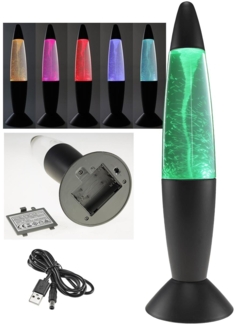 LED Dekoleuchte TORNADO, 37cmFarbwechsel, 5V/ Batterie, Schwarz