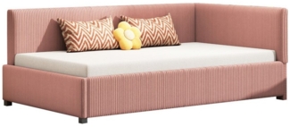 REDOM Polsterbett Schlafsofa Daybett Tagesbett (Einzelbett Jugendbett Kinderbett Hautfreundlicher Samtstoff, vielseitig einsetzbar für Gästezimmer und Wohnzimmer, 90x200 cm), Ohne Matratze