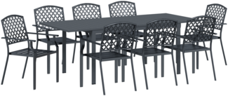 vidaXL 9-teiliges Möbel-Set für den Flur aus Anthrazitstahl 3378836
