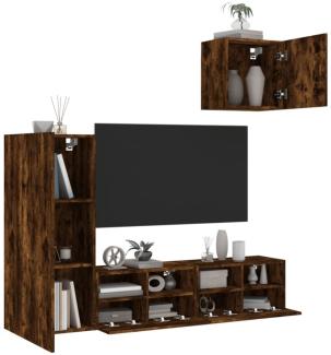 vidaXL 4-tlg. Wohnwand Räuchereiche Holzwerkstoff 3216504