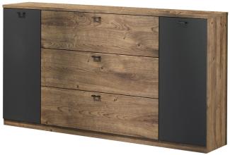 Kommode Sideboard Atlanta 155x40x93cm Ribbeck eiche dunkelgrau