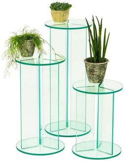 Blumentisch >4/150< in Klarglas, Glas - 30x30cm (BxH)