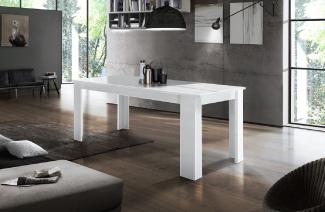 Esstisch >Jesolo< in Weiß Hochglanz - 140x75x90cm (BxHxT)