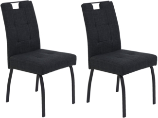 HELA 4-Fußstuhl LINZ, Esszimmerstuhl, Komfortstuhl (Set, 2 St), XL-Sitz,elegante Griffleiste,Komfortsitz mit Federkern,140kg belastbar