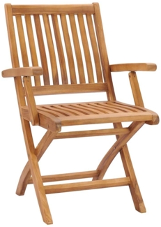 vidaXL Klappbare Gartenstühle mit Kissen 6 Stk. Massivholz Teak 3072751