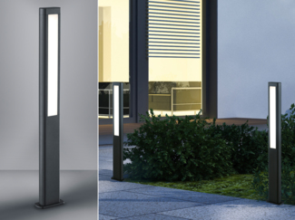 2er SET LED Wegeleuchten Anthrazit / Acrylglas Weiß, IP54, Höhe 100cm