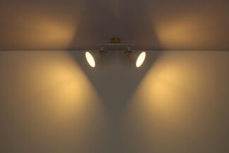 Deckenleuchte, 2-Flammig, Holz-Optik, Länge 35 cm