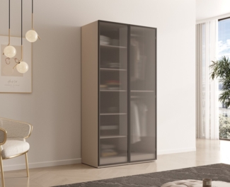 MOEBLO Drehtürenschrank MINEWRA FLUTES (Kleiderschrank 2/4/6 türig Schrank Garderobe, Schlafzimmer, Drehtürenschrank, Falttürenschrank, Schrank mit Einlegeböden und Kleiderstange) (BxHxT): 101/200/303 x 200 x 49 cm
