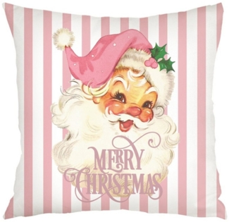 Coonoor Kissenbezüge Weihnachten Leinen Kissenbezüge 4 Stück, 45x45 cm Zierkissenbezug