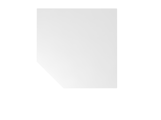 Verkettungsplatte BT12 120x120cm trapezförmig mit Stützfuß Weiß