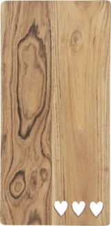 Ib Laursen - Schneidebrett Servierbrett Holz mit 3 Herzen Herz 20x40cm 17078-00