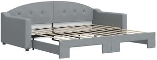 vidaXL Tagesbett Ausziehbar Hellgrau 90x190 cm Stoff 3197540