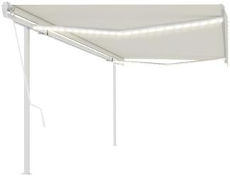 vidaXL Markise Automatisch mit LED & Windsensor 5x3 m Creme 3069992