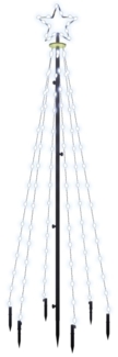 vidaXL LED-Weihnachtsbaum mit Erdnägeln Kaltweiß 108 LEDs 180 cm 343551