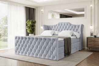 ALTDECOR Boxspringbett VILA-Z KING (Multipocket-Matratze H4, H3 Matratze Bonellfederung, Topper, Kopfteil), Doppelbett mit Fußteil