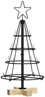 vidaXL Weihnachts-Tannenzapfenbaum mit Ständer Schwarz 60 cm Stahl 42019157