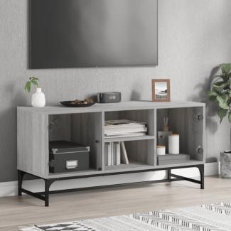 vidaXL TV-Schrank mit Glastüren Grau Sonoma 102x37x50 cm