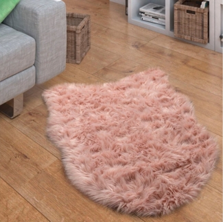 Paco Home Fellteppich Playa 960, fellförmig, Höhe: 64 mm, Kunstfell, Flokati-Optik, Hochflor, weich und flauschig, Uni-Farben