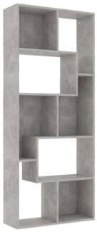 vidaXL Bücherregal Betongrau 67x24x161 cm Holzwerkstoff 801881