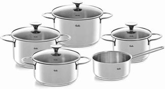 Fissler Topfset Copenhagen 5-tlg. Mit Stielkasserolle, Edelstahl 18/10, 040-114-05-000