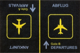 Rockbites - Fußmatte Türmatte "Ankunft / Abflug" Schwarz Gelb Nr. 134 (100963)*