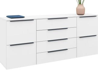 borchardt Möbel Sideboard Tom, Breite 166 cm, verstellbare Einlegeböden, lackierte Alu-Profilgriffe