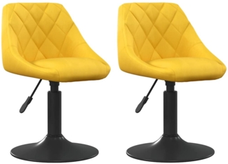 vidaXL Esszimmerstühle 2 Stk. Drehbar Senfgelb Samt 335334