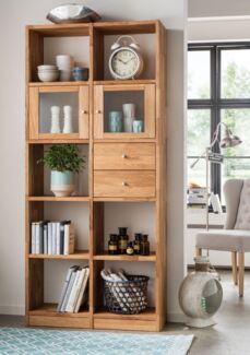 Regalsystem Massivholz Wildeiche 91x34