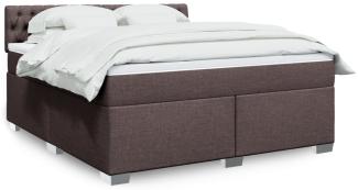 vidaXL Boxspringbett mit Matratze Dunkelbraun 180x200 cm Stoff 3288277