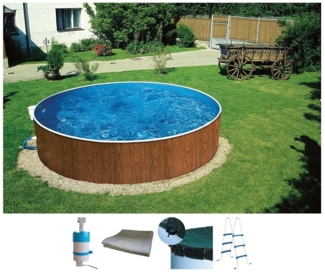 my POOL BWT Rundpool MAONI (Set, 5-tlg), Aufstellpool in Holzoptik in verschiedenen Größen