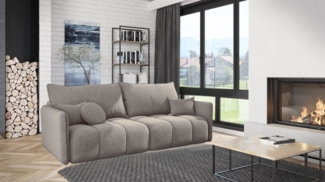 Sofa 3-Sitzer mit Schlaffunktion MORGANO Stoff Abriamo Beige