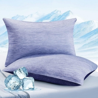 Elegear Kissenbezug 2 Stück kühlender Kopfkissenbezug für Sommer 100% Baumwolle, Q-Max>0.4, (2 Stück), 40x80 cm Kissenbezüge mit Reißverschluss, Sofakissen atmungsaktiv