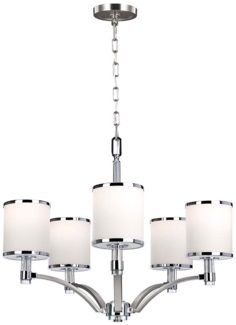 Kronleuchter, Hängelampe, Stahl Glas, Chrom, D 64,2 cm