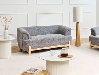 Beliani 'ALNOR' 2-Sitzer Sofa, Stoff Dunkelgrau