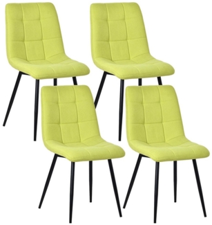 HOMAVO Esszimmerstuhl YZ6 STUHL-SET 4 Stück in Kunstleder und Stoff-gepolstert, modern (4er-Set), Modernes Design, EN12520 geprüft, für Esszimmer/Arbeitszimmer geeignet