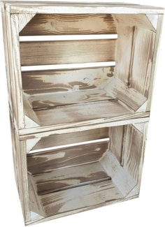 sunnypillow Holzkiste Holzkisten Obstkisten Apfelkisten in vielen Farben zur Auswahl, 2er Set 25x20x15cm