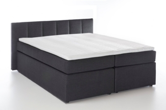 Möbelfreude Boxspringbett Boxspringbett Bea mit niedrigem Kopfteil Anthr.., Anthrazit 140x200 cm H2 7-Zonen-Taschenfederkern Matratze + Visco-Topp