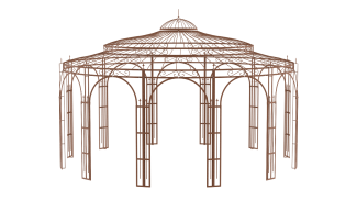 ELEO Metallpavillon rund Toskana Ø 5,5 m unbeschichtet