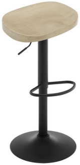 Woltu Barhocker (1 St), einzeln, mit Sattelsitz Fußstütze, aus Massivholz Metall