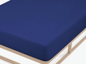 biberna Feinjersey-Spannbetttuch, 100 % Baumwolle, saphir, 1x 180x200 cm - 200x200 cm