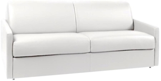 Vente-unique - Schlafsofa 4-Sitzer - Liegefläche mit Lattenrost mit breiten Latten: 160 cm - Matratze: 14 cm - Kunstleder - Weiß - CALIFE