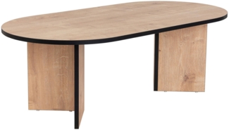 Dmora Wohnzimmertisch Elain, Niedriger Wohnzimmertisch, Kaffeeregal, Couchtisch für Sofa, 119x60 h40 cm, Eiche und Schwarz